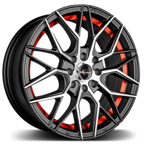 Racing Hart Concepts Forma Satin Black Machined Red Line
